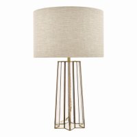 Laura Ashley Star Table Lamp Antique Brass Glass with Shade