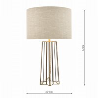 Laura Ashley Star Table Lamp Antique Brass Glass with Shade
