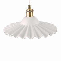 Laura Ashley Beca Large Pendant White Ceramic Antique Brass