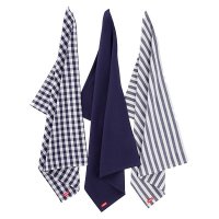 Judge Textiles 3 Pack Tea Towels - Blue Check