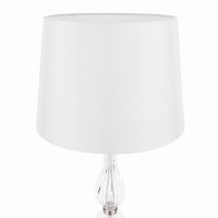 Laura Ashley Bradshaw Table Lamp Polished Nickel & Ribbed Glass with Shade