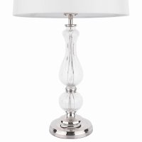 Laura Ashley Bradshaw Table Lamp Polished Nickel & Ribbed Glass with Shade