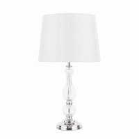 Laura Ashley Bradshaw Table Lamp Polished Nickel & Ribbed Glass with Shade