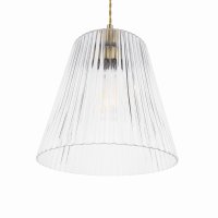 Laura Ashley Callaghan Grand Pendant Antique Brass & Ribbed Glass