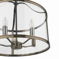 Laura Ashley Harrington 5 Light Pendant Antique Brass & Glass