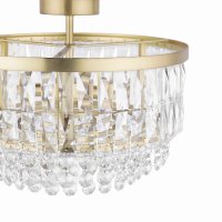 Laura Ashley Rhosill 3 Light Semi Flush Glass & Antique Brass