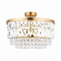 Laura Ashley Rhosill 3 Light Semi Flush Glass & Antique Brass