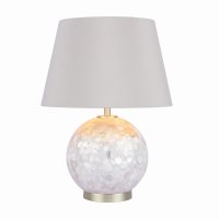 Laura Ashley Mathern Table Lamp Cream Shell & Champagne with Shade