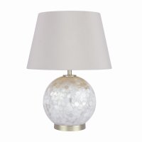 Laura Ashley Mathern Table Lamp Cream Shell & Champagne with Shade