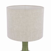 Laura Ashley Padley Table Lamp Green Ceramic & Antique Brass with Shade