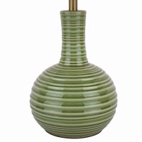 Laura Ashley Padley Table Lamp Green Ceramic & Antique Brass with Shade