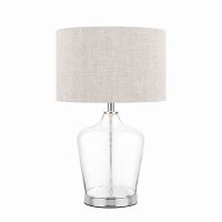 Laura Ashley Ockley Touch Table Lamp Polished Chrome & Glass with Shade