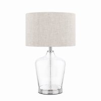 Laura Ashley Ockley Touch Table Lamp Polished Chrome & Glass with Shade