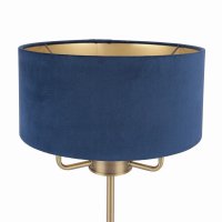 Laura Ashley Sorrento 3 Light Table Lamp Antique Brass & Blue Shade
