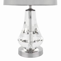 Laura Ashley Humby Touch Table Lamp Crystal & Polished Nickel with Shade