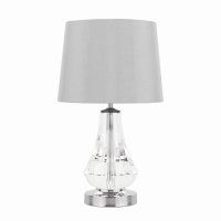 Laura Ashley Humby Touch Table Lamp Crystal & Polished Nickel with Shade