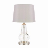 Laura Ashley Humby Touch Table Lamp Crystal & Polished Nickel with Shade