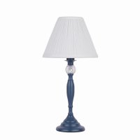 Laura Ashley Ellis Table Lamp Matt Blue & Crystal with Shade