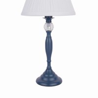 Laura Ashley Ellis Table Lamp Matt Blue & Crystal with Shade