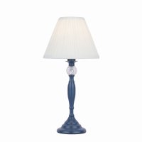 Laura Ashley Ellis Table Lamp Matt Blue & Crystal with Shade