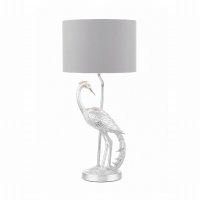 Laura Ashley Tregaron Heron Table Lamp Silver with Shade