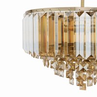 Laura Ashley Vienna 3 Light Semi-Flush Ceiling Light Champagne Crystal and Antique Brass