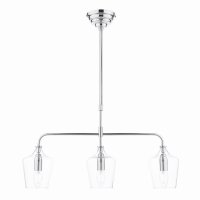 Laura Ashley Ockley 3 Light Bar Pendant Polished Chrome and Glass