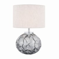 Laura Ashley Elderdale Table Lamp Smoked Glass & Polished Chrome with Shade