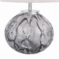 Laura Ashley Elderdale Table Lamp Smoked Glass & Polished Chrome with Shade