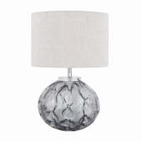 Laura Ashley Elderdale Table Lamp Smoked Glass & Polished Chrome with Shade