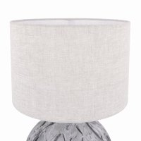 Laura Ashley Elderdale Table Lamp Smoked Glass & Polished Chrome with Shade