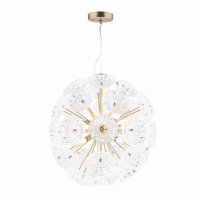Laura Ashley Elwick 6 Light Pendant Textured Glass & Antique Brass