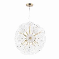 Laura Ashley Elwick 6 Light Pendant Textured Glass & Antique Brass