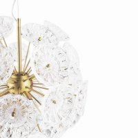 Laura Ashley Elwick 6 Light Pendant Textured Glass & Antique Brass