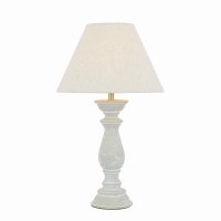 Laura Ashley Chedworth Table Lamp Concrete & Polished Nickel with Shade