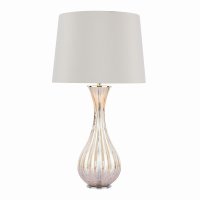 Laura Ashley Nevern Table Lamp Champagne Glass & Polished Chrome with Shade