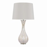 Laura Ashley Nevern Table Lamp Champagne Glass & Polished Chrome with Shade