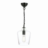 Laura Ashley Ockley Bottle Pendant Glass & Matt Black