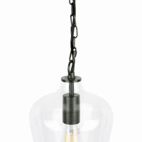 Laura Ashley Ockley Bottle Pendant Glass & Matt Black