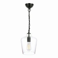Laura Ashley Ockley Bottle Pendant Glass & Matt Black