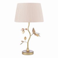 Laura Ashley Egelton Table Lamp Aged Brass and Taupe with Shade