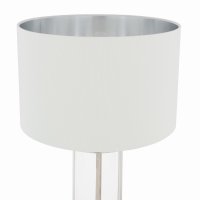 Laura Ashley Harrington Large Table Lamp Polished Nickel and Glass with Shade