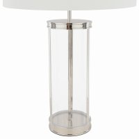 Laura Ashley Harrington Large Table Lamp Polished Nickel and Glass with Shade