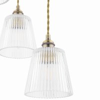 Laura Ashley Callaghan 3 Light Pendant Antique Brass and Glass
