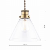 Laura Ashley Isaac Easy Fit Pendant Antique Brass and Glass