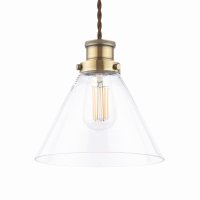Laura Ashley Isaac Easy Fit Pendant Antique Brass and Glass
