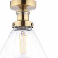 Laura Ashley Isaac Semi-Flush Antique Brass and Glass