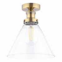 Laura Ashley Isaac Semi-Flush Antique Brass and Glass