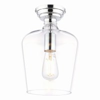 Laura Ashley Ockley Semi-Flush Polished Chrome and Glass
