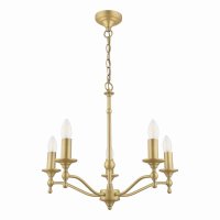 Laura Ashley Ludchurch 5 Light Armed Pendant Matt Antique Brass Fitting Only